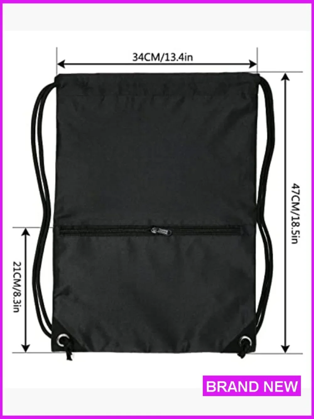 Drawstring Backpack Sport Gym Sackpack Lightweight Adjustable Strap Travel